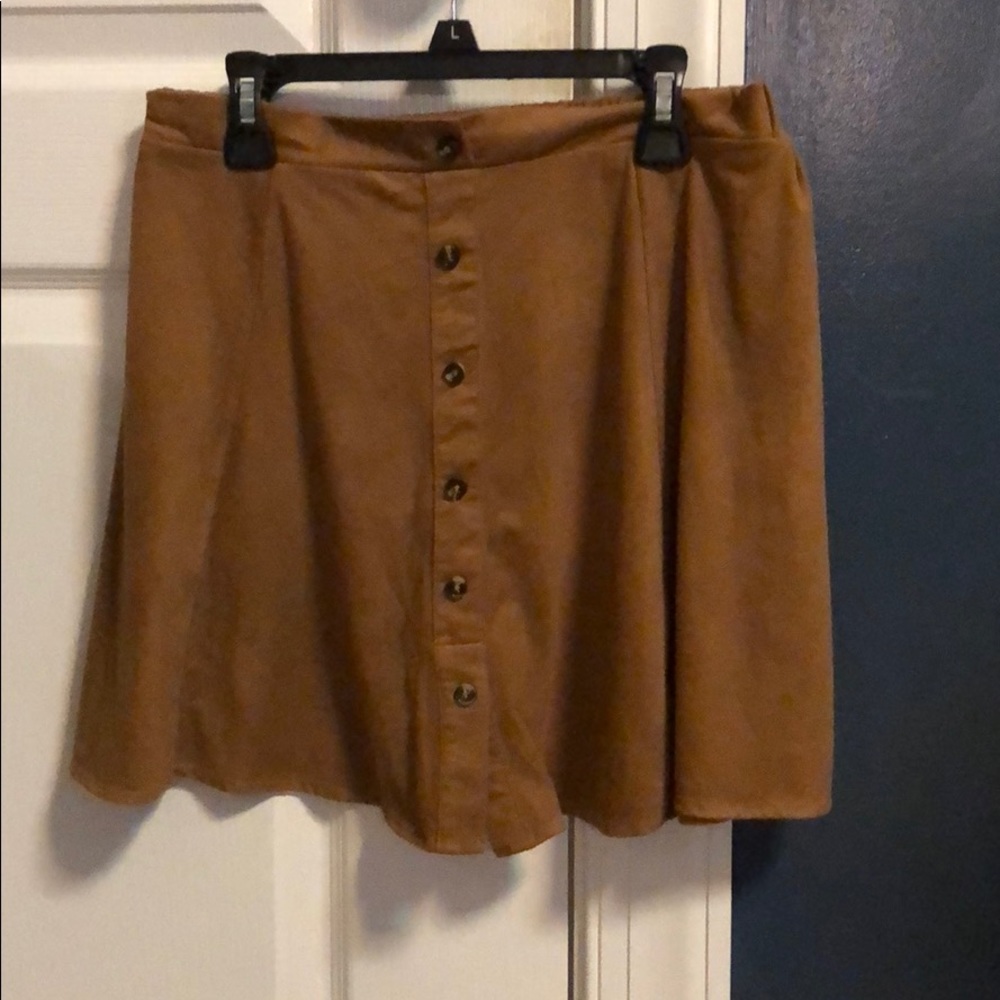 Suede Button Up Skirt